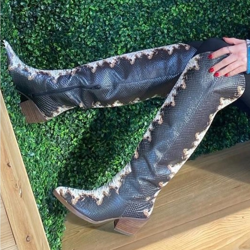 Gianni Bini Snake Print Boots